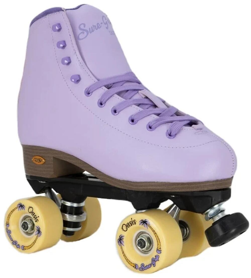 Sure-Grip Fame Lavender Outdoor Quad Roller Skates Size 9 Men's / 10 Womens NICE